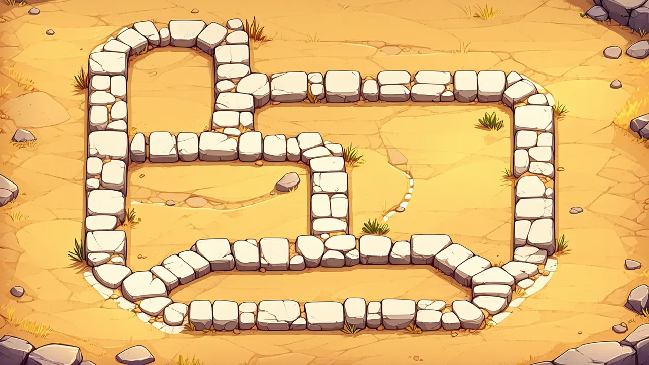 Camins gameplay screenshot showing player navigating a puzzle landscape with visible path options