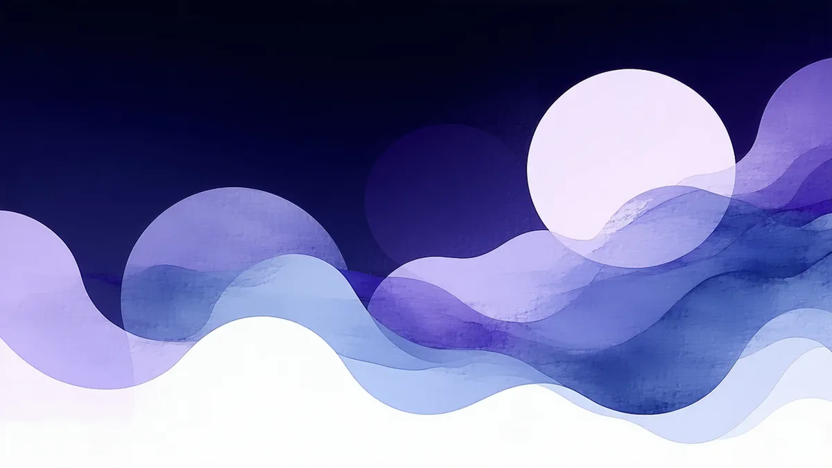Pausa game cover art: abstract breathing visualization with soft lavender and blue organic forms